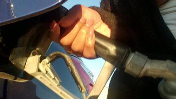 First post pumping gas with tits out