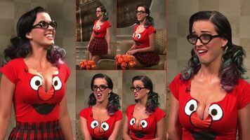 Katy Perry wearing an Elmo shirt