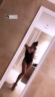 Hailee Steinfeld showing off her hot body with a black swimsuit! Damn..