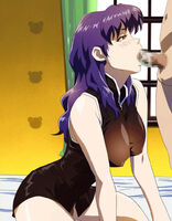 Misato doing what she does best
