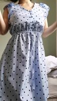 Feeling cute today in my blue polka dot dress! Wait until the end and you may get to see a titty drop...