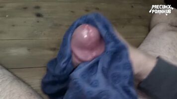 Huge cumshot - Masturbating with the underwear