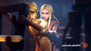 Link and Zelda in the armory