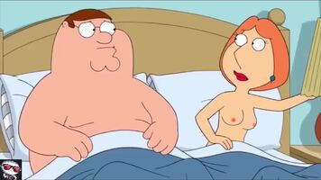 Lois Griffin topless in bed with Peter