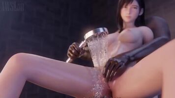 Tifa Showering Her Private Part