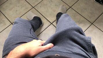 Wearing grey sweatpants is maybe not the greatest idea here