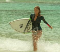 Blake Lively bouncing in a wetsuit in The Shallows
