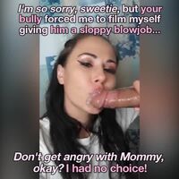Mommy was forced to suck my bully's cock again